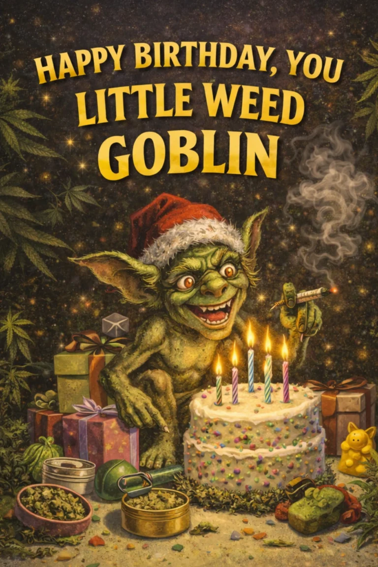 Happy Birthday You Little Weed Goblin